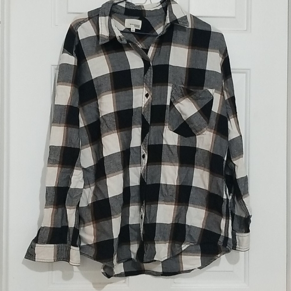Aritzia Wilfred Free Plaid Oversize Flannel Shirt